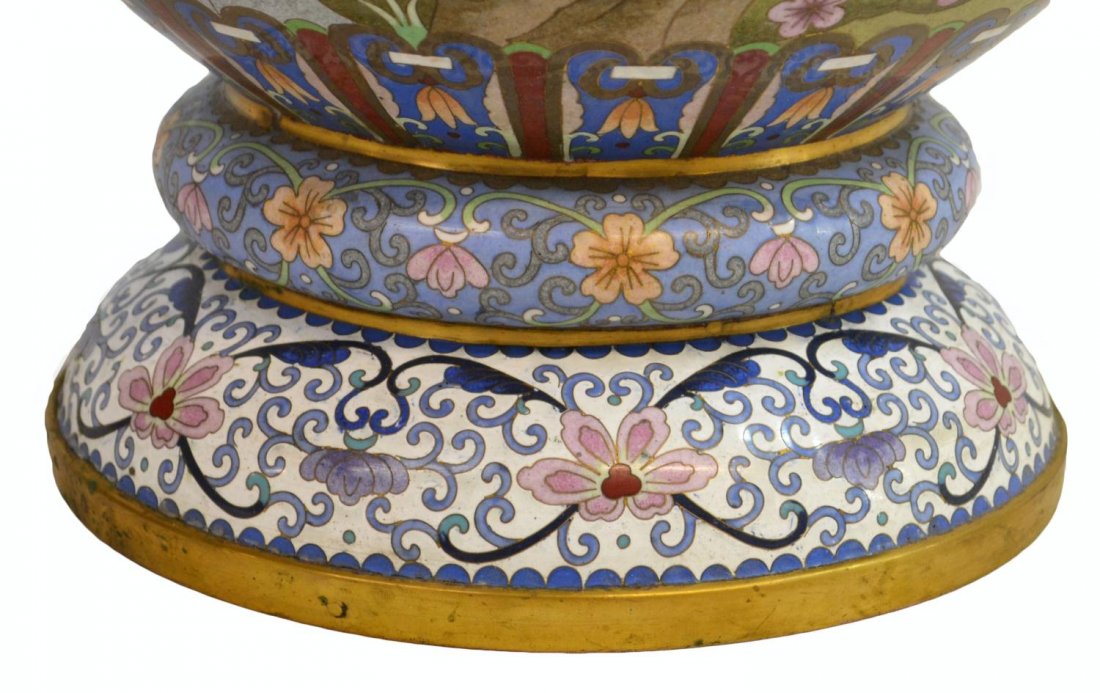 LARGE CHINESE CLOISONNE ENAMEL VASE - 5