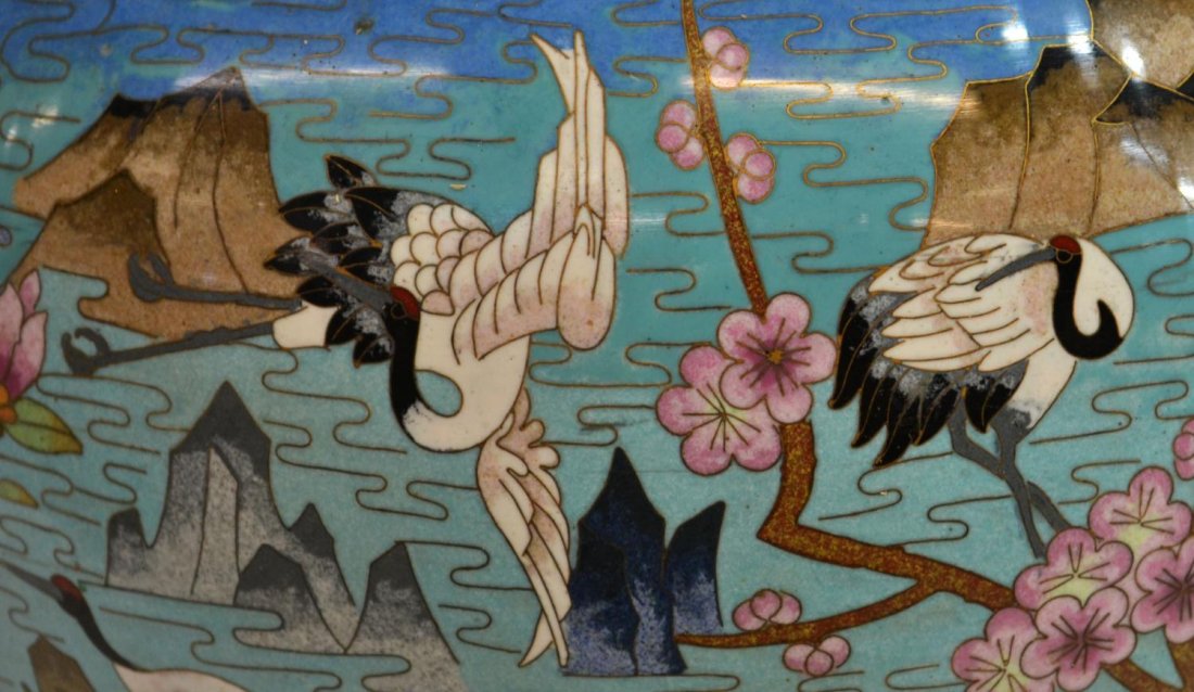 LARGE CHINESE CLOISONNE ENAMEL VASE - 8