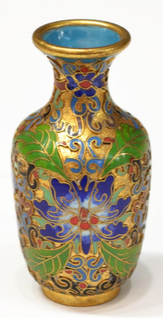 (5) DIMINUTIVE CLOISONNE ENAMEL CABINET ITEMS - 3