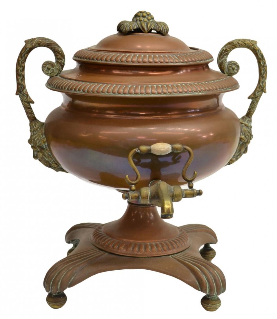 NEO-CLASSICAL STYLE COPPER & BRASS SAMOVAR