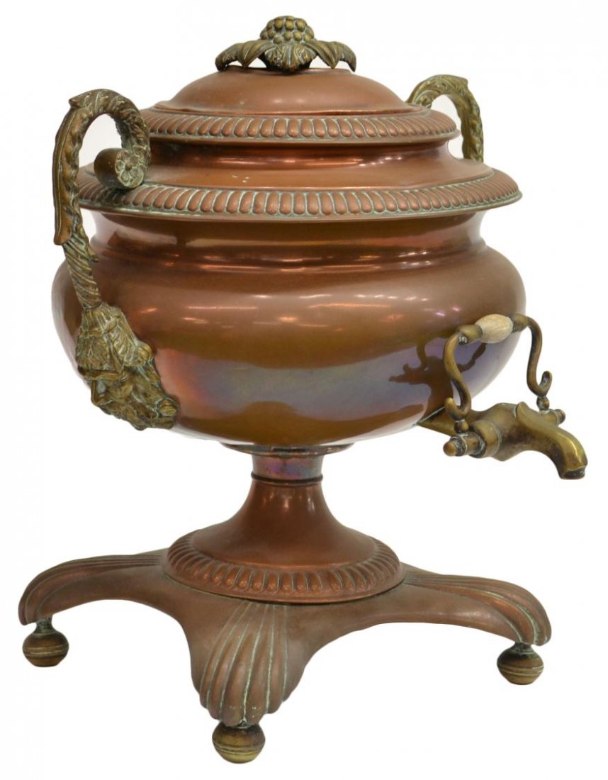 NEO-CLASSICAL STYLE COPPER & BRASS SAMOVAR - 2