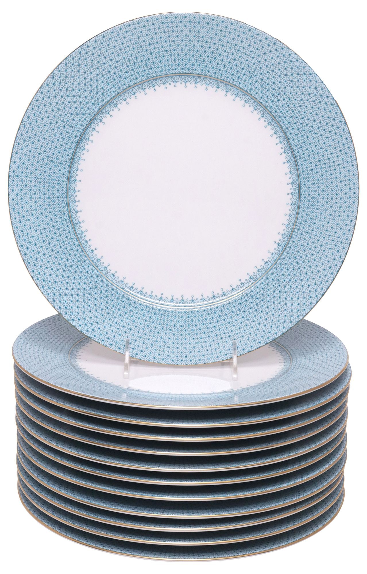 (12) MOTTAHEDEH 'TURQUOISE LACE' PORCELAIN CHARGERS / SERVICE PLATES (1 of 4)