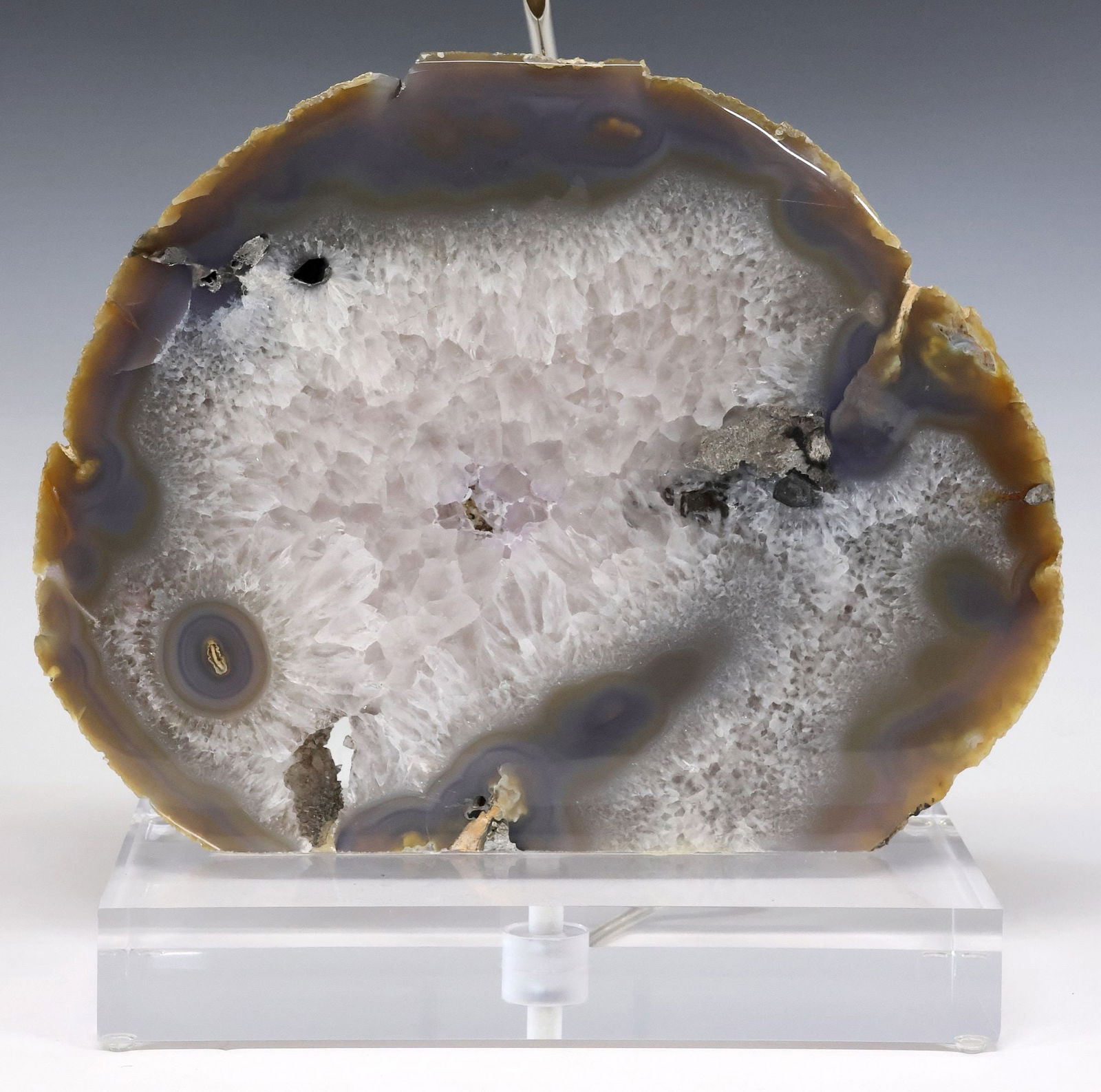GEOLOGICAL AGATE SLICE 1-LT TABLE LAMP ON ACRYLIC BASE (1 of 5)