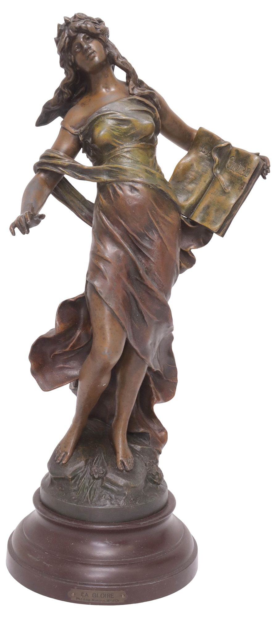 AFTER AUGUSTE MOREAU (D.1917) SPELTER SCULPTURE, 'LA GLOIRE' (1 of 5)