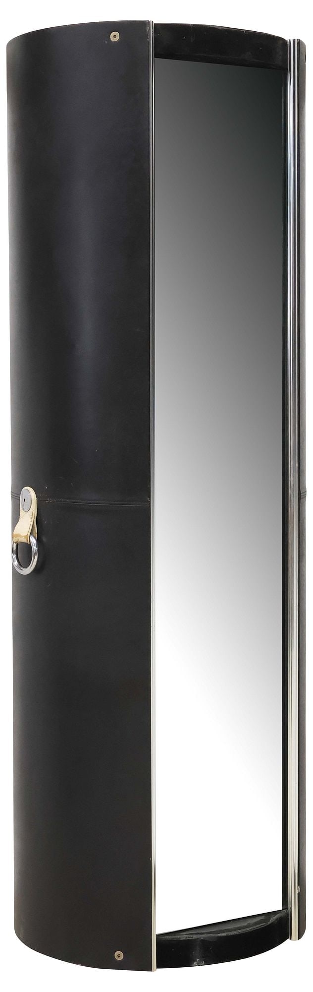 GUIDO FALESCHINI (D.1971) ITALIAN MODERN 'TUCROMA' MIRRORED ROTATING WARDROBE: Italian mid-century modern rotating wardrobe, design attributed to Guido Faleschini (1924-1971) for Mariani, from the "Tucroma" Collection, c. 1970s, cylindrical form, the interior with varied hooks,