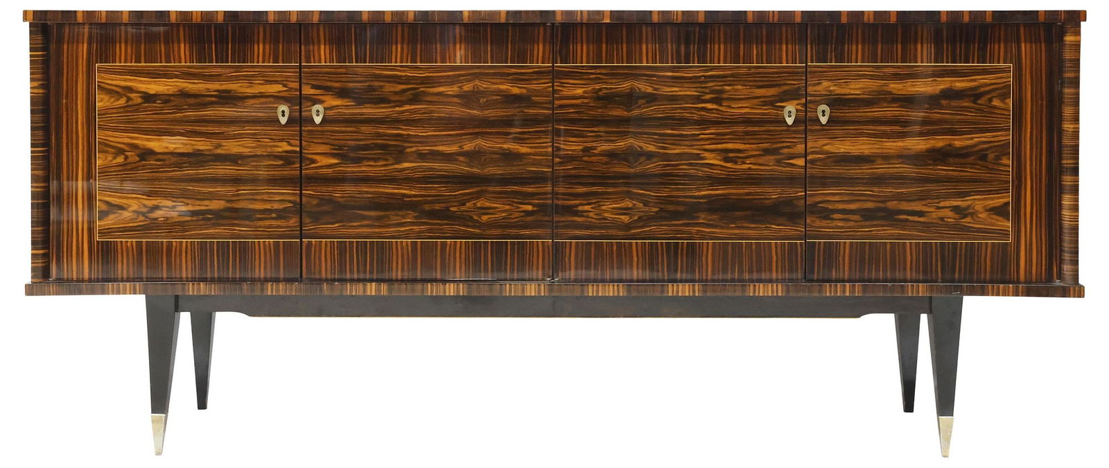 FRENCH MID-CENTURY MODERN LACQUERED EXOTIC VENEER SIDEBOARD - 2