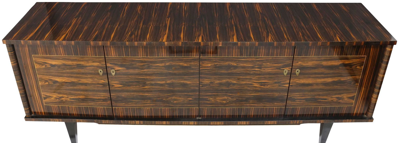 FRENCH MID-CENTURY MODERN LACQUERED EXOTIC VENEER SIDEBOARD - 4