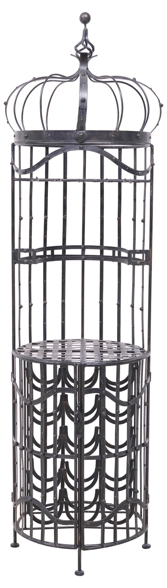 LARGE WROUGHT IRON BAR CABINET / WINE RACK (1 of 5)