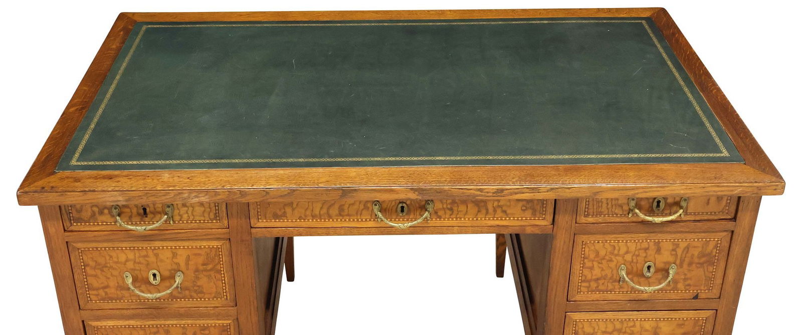ITALIAN CASA MODERNA LEATHER-TOP MATCHED-VENEER WRITING DESK - 3