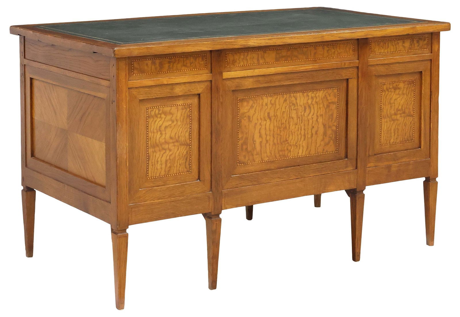 ITALIAN CASA MODERNA LEATHER-TOP MATCHED-VENEER WRITING DESK - 5
