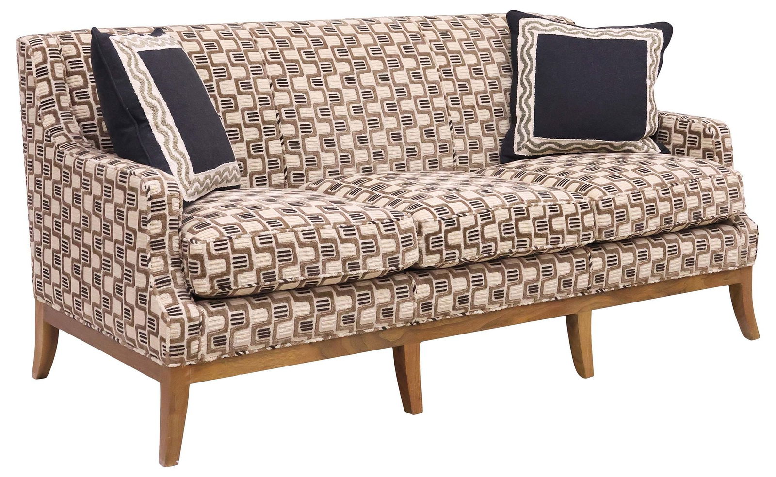 FERRELL MITTMAN CUSTOM UPHOLSTERED 3-SEAT 'MARC' SOFA & THROW PILLOWS (1 of 5)