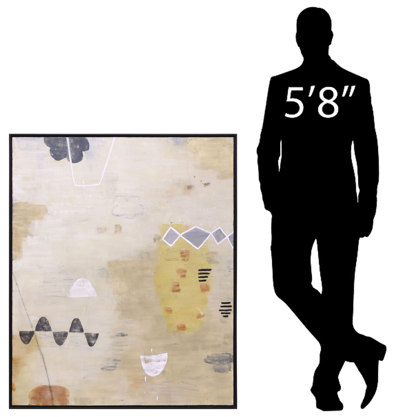 RANA ROCHAT (B.1960) ABSTRACT ENCAUSTIC ON PANEL PAINTING, 46" X 38": Framed encaustic on panel painting, "Untitled HB279," signed verso Rana Rochat (American, b.1960), inscribed title and medium below signature, sight: approx 46"h, 38"w, overall: approx 47 1/8"h, 39 1/