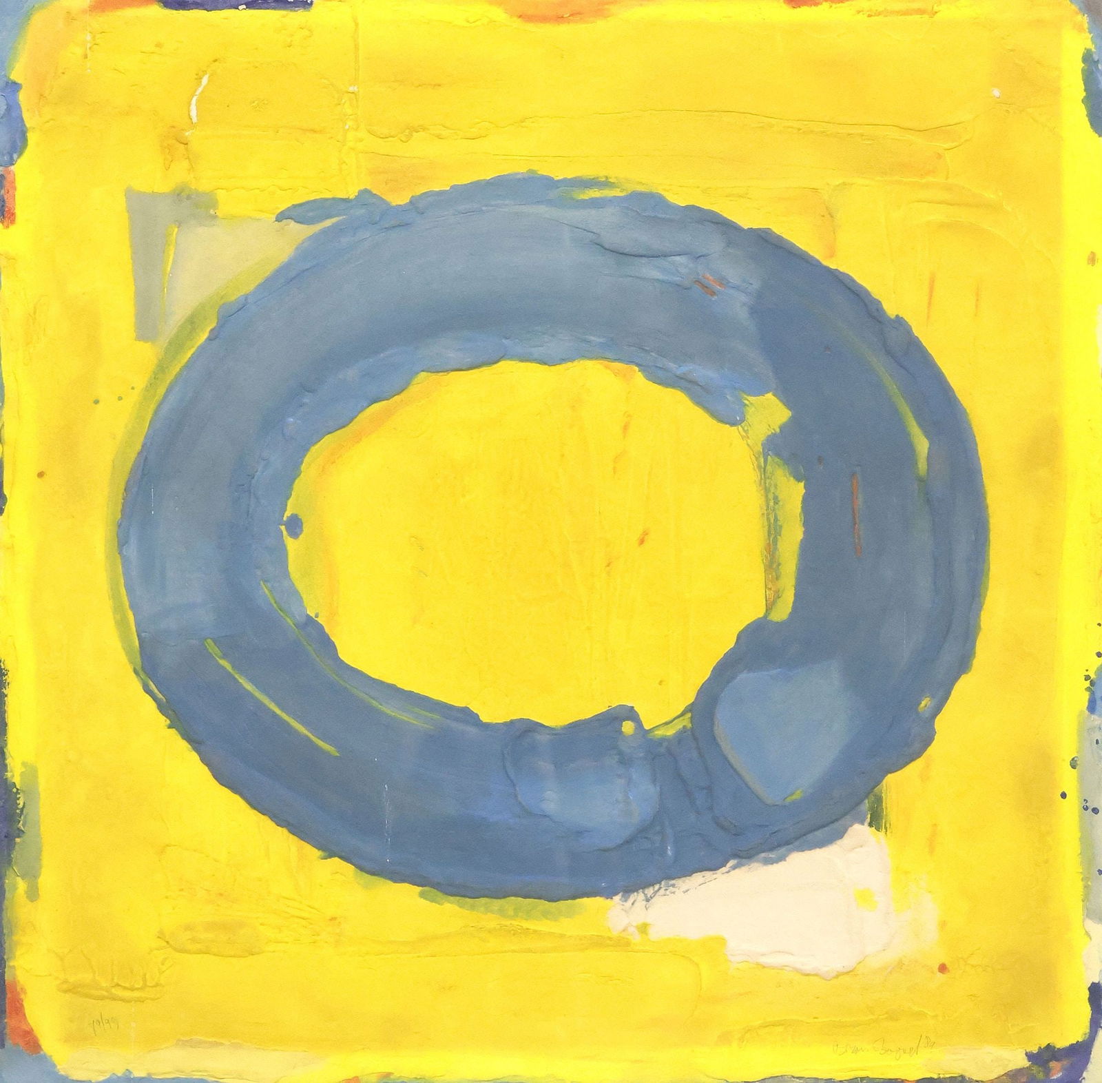 BRAM BOGART (D.2012) ABSTRACT AQUAGRAVURE PRINT, 'NOON MOON' 38" X 38" (1 of 4)