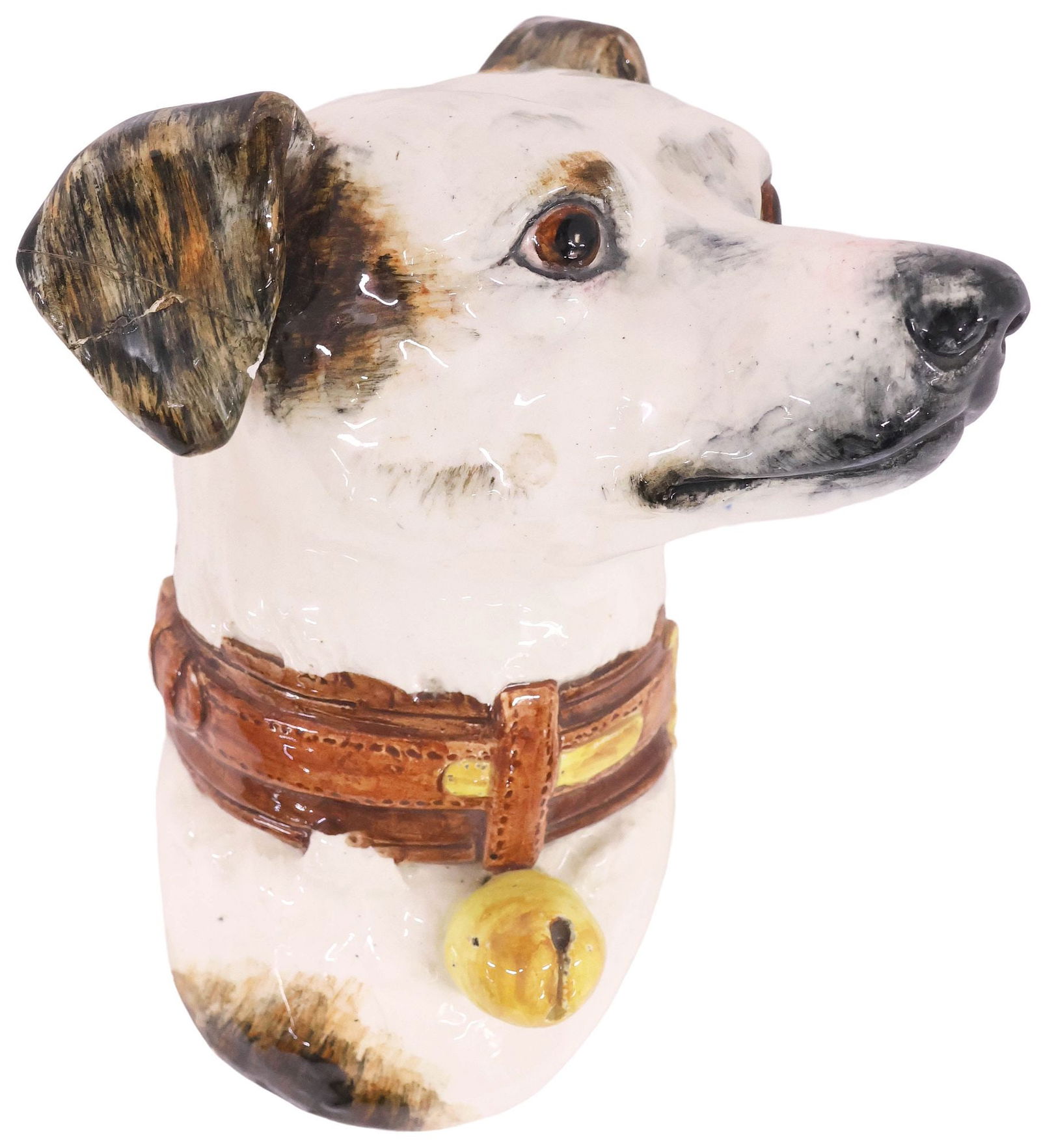 DELPHIN MASSIER VALLAURIS FRENCH MAJOLICA FIGURAL DOG HEAD WALL POCKET (1 of 5)