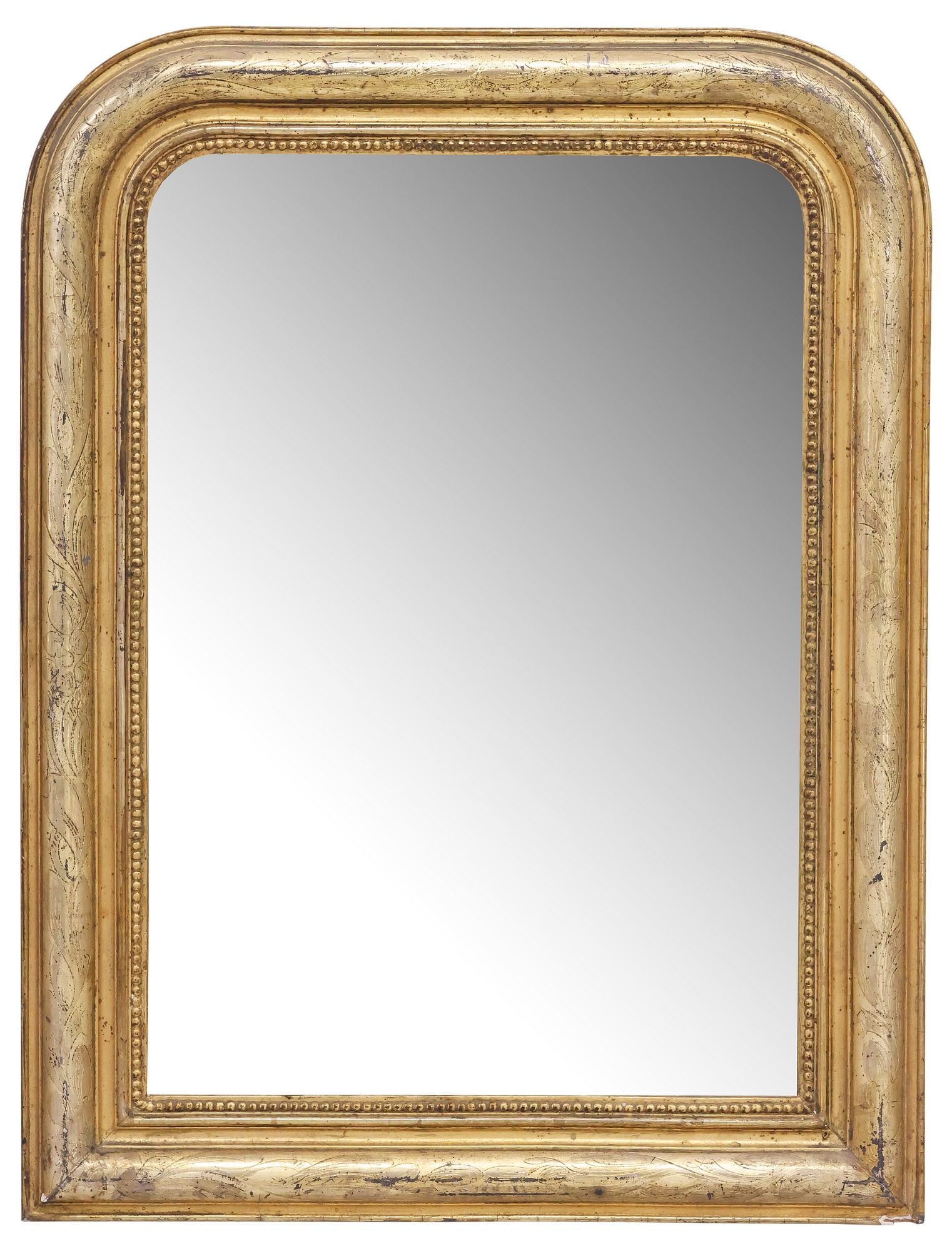 FRENCH LOUIS PHILIPPE PERIOD INCISED GILTWOOD WALL MIRROR (1 of 3)