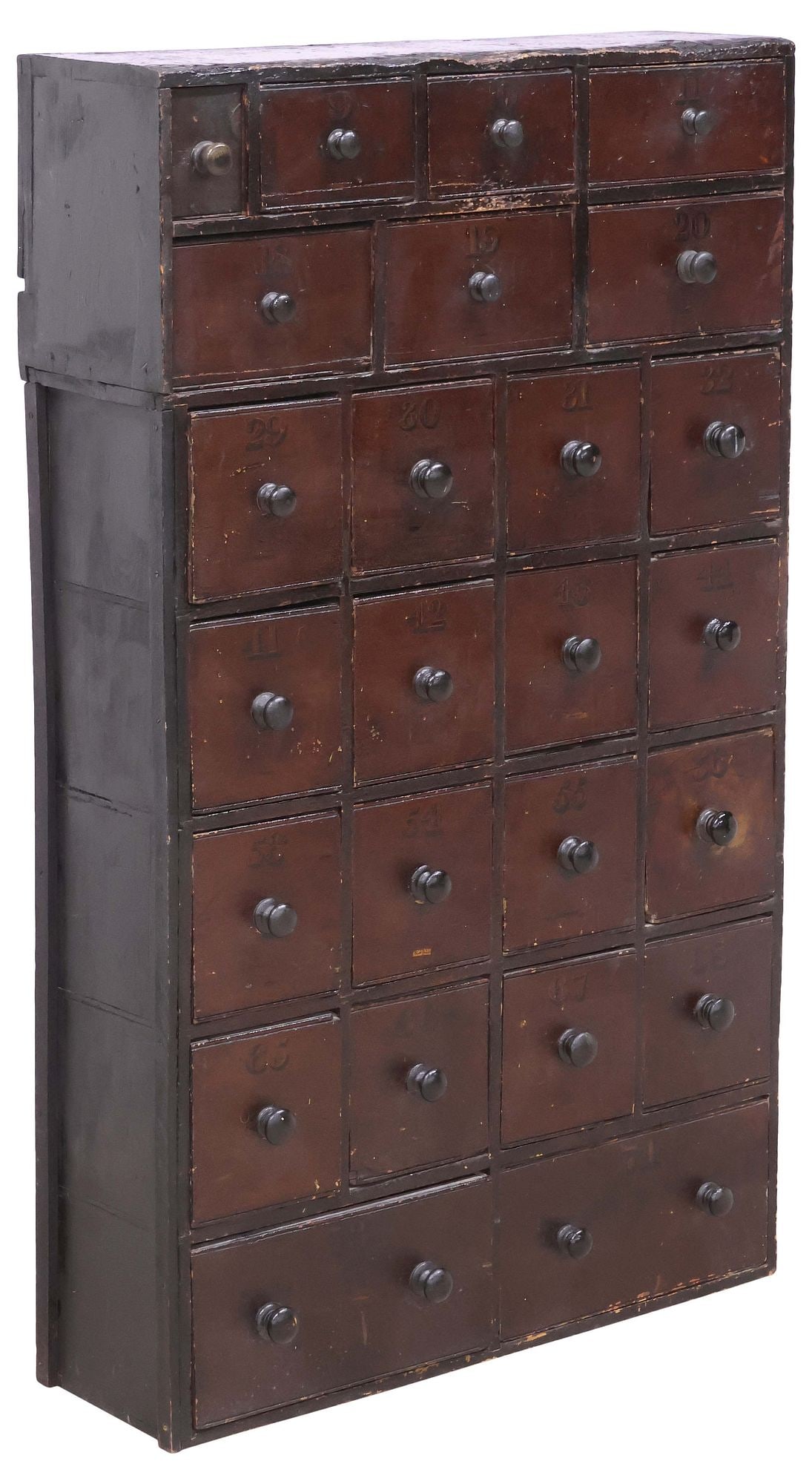 PAINT-DECORATED 25-DRAWER APOTHECARY CHEST, 19TH C. (1 of 5)