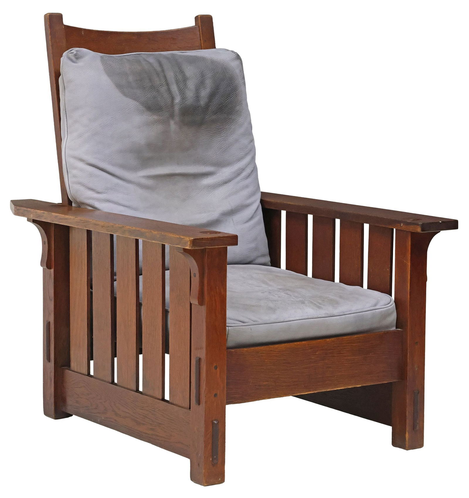 GUSTAV STICKLEY (1858-1942) OAK FLAT-ARM 'MORRIS' CHAIR, MODEL 332 - 2