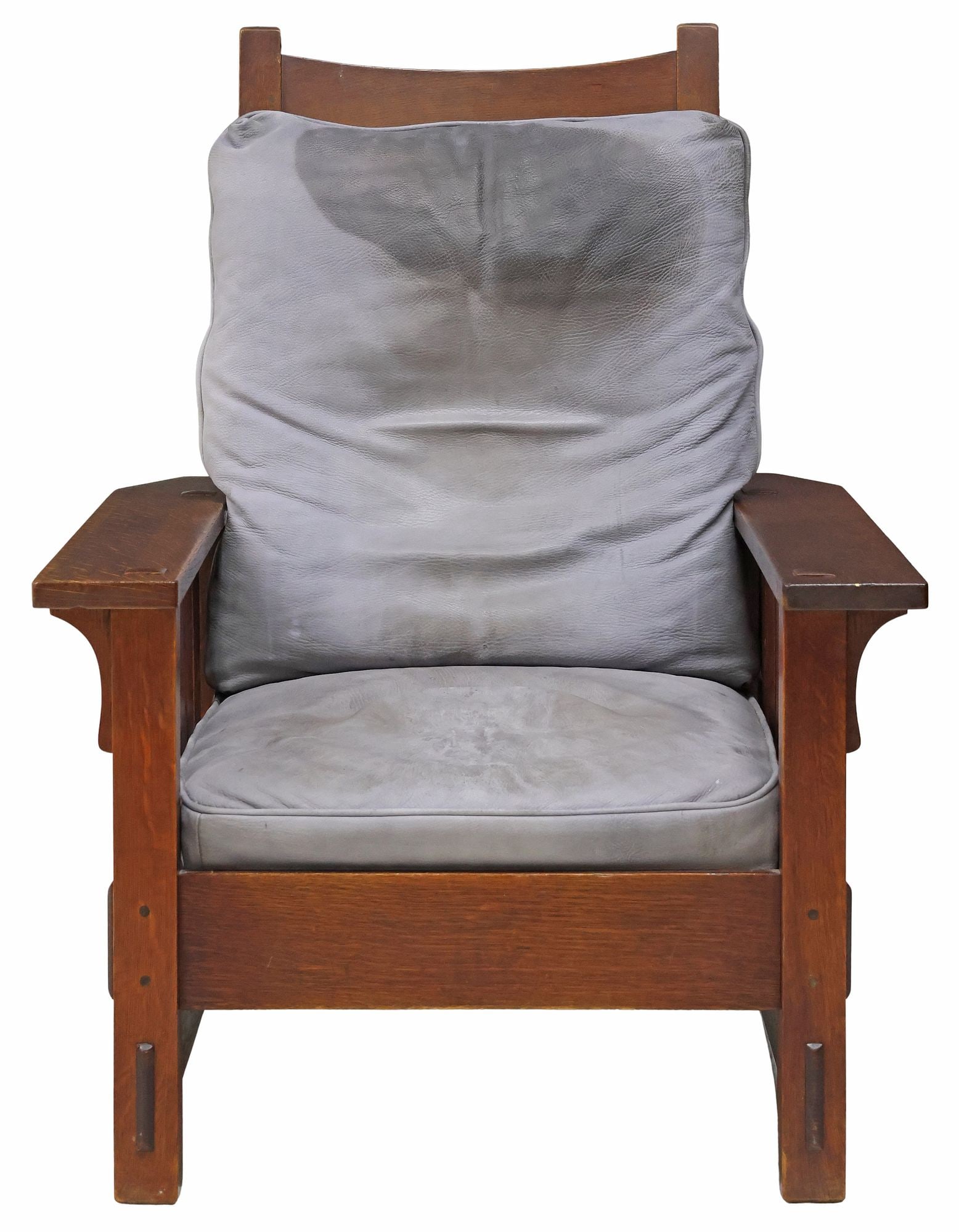 GUSTAV STICKLEY (1858-1942) OAK FLAT-ARM 'MORRIS' CHAIR, MODEL 332 - 3