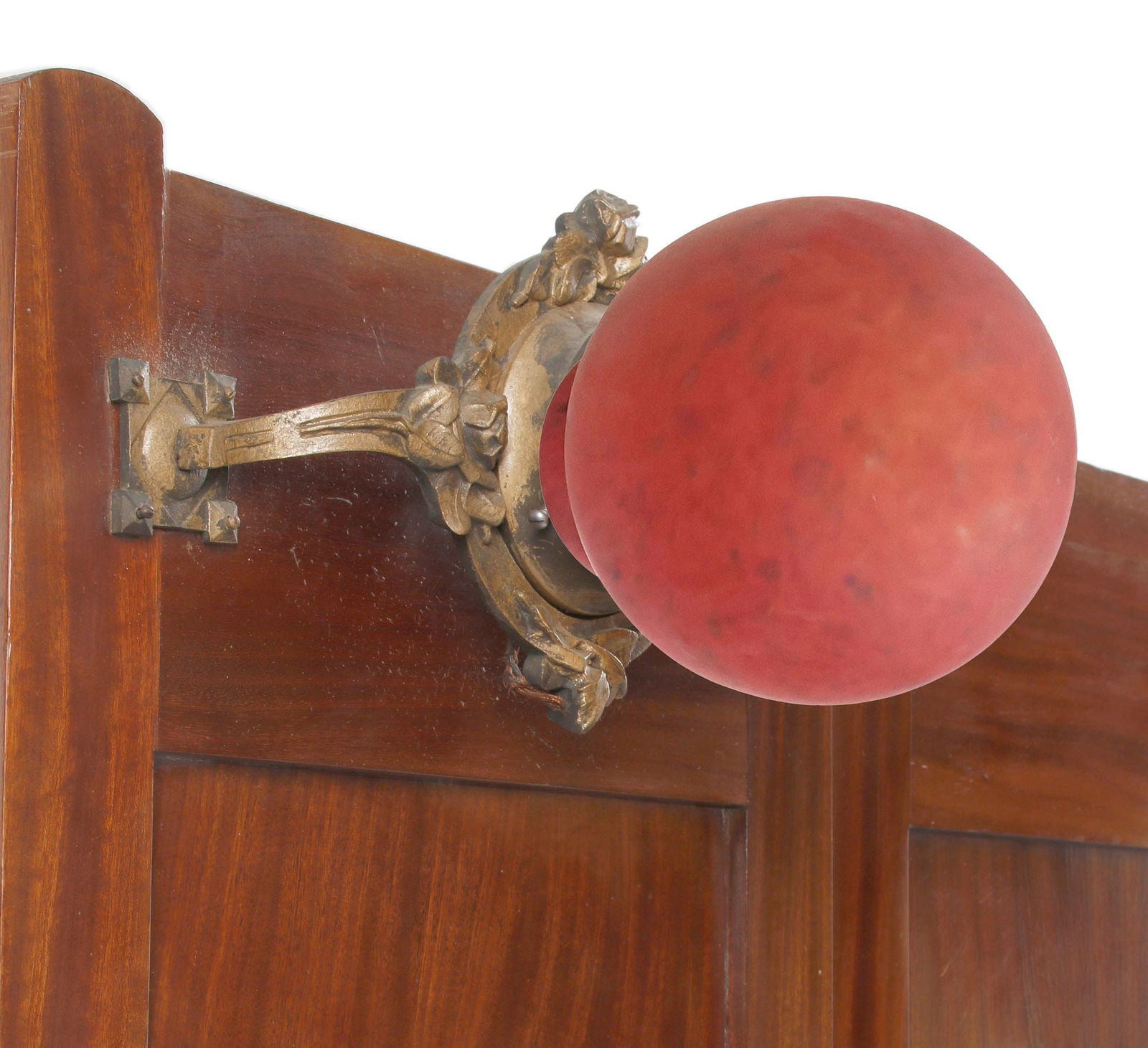 LARGE ITALIAN ART NOUVEAU BRONZE-MOUNTED MAHOGANY BED - 2