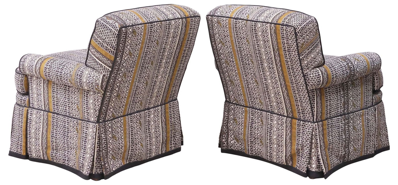 (2) CONTEMPORARY CUSTOM-UPHOLSTERED PATTERNED LOUNGE CHAIRS - 3