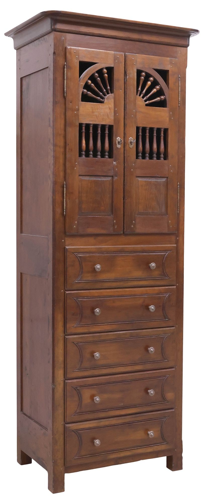 CUSTOM ROBERT JOHNSON FURNITURE WALNUT 5-DRAWER SIDE CABINET, 87"H (1 of 5)