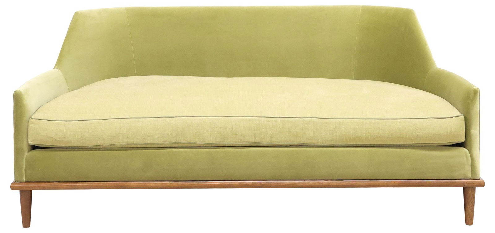 GEORGE SMITH 'HEATHER' CUSTOM-UPHOLSTERED VELVET & LINEN SOFA - 2