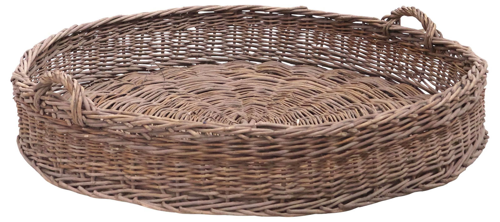 LARGE WOVEN WICKER CIRCULAR TABLETOP TRAY, 34"DIAM (1 of 5)