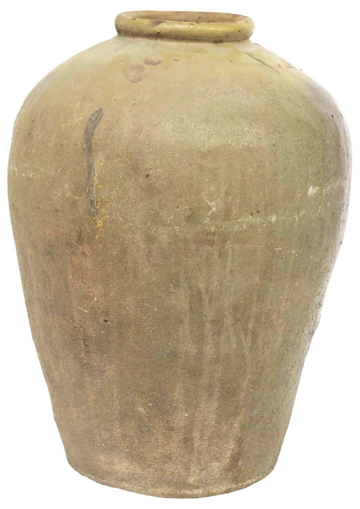 CHINESE GREEN SAND-GLAZED STONEWARE MIJIU WINE JAR / VASE (1 of 4)
