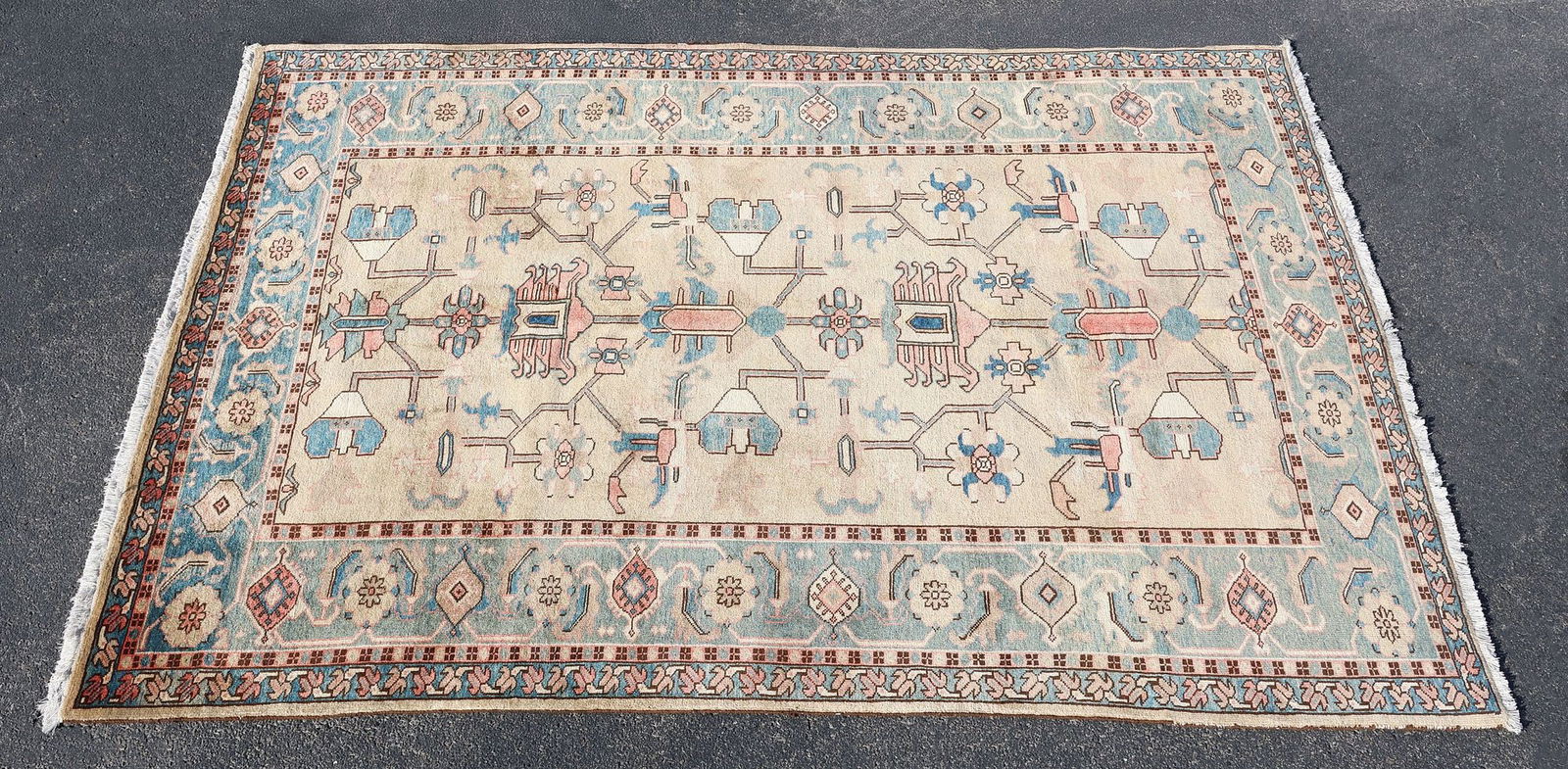 ESTATE HAND-TIED PERSIAN HERIZ RUG, 11'3" X 8' (1 of 3)