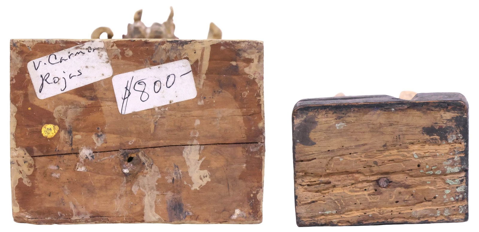 (2) SPANISH COLONIAL FOLK ART 'SANTOS DE PALO' FIGURES, 1 DOMINGO ROJAS W/ COA - 6