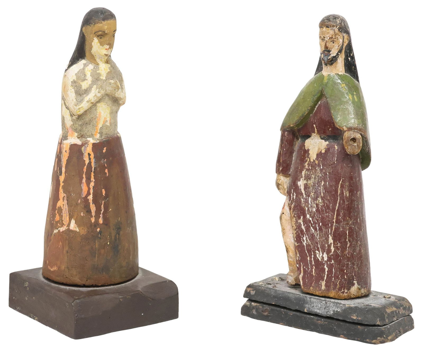 (2) CABAN FAMILY PUERTO RICAN FOLK ART 'SANTOS DE PALO' FIGURES, 1 WITH COA (1 of 5)