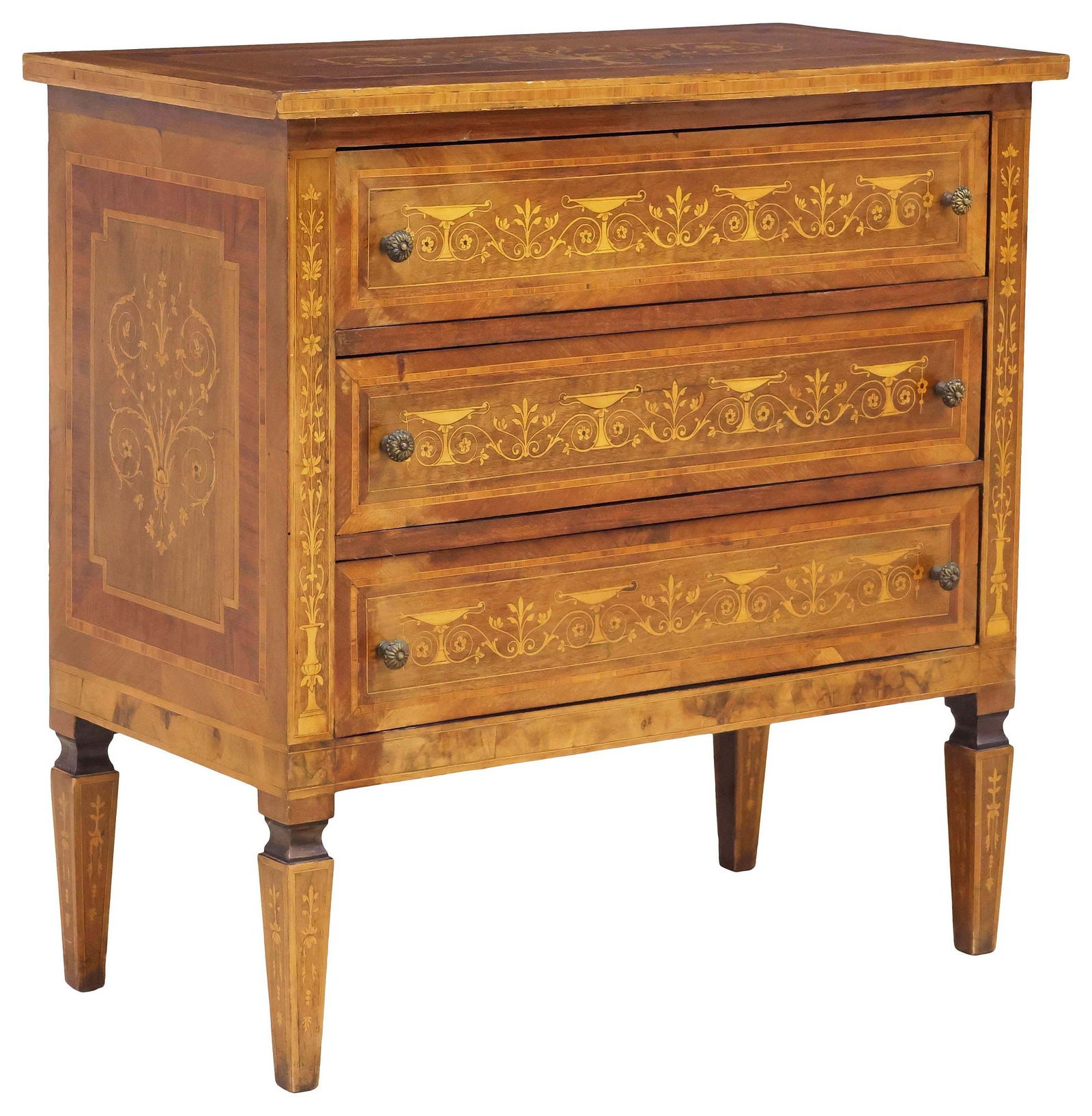 ITALIAN NEOCLASSICAL MAGGIOLINI STYLE MARQUETRY COMMODE (1 of 5)
