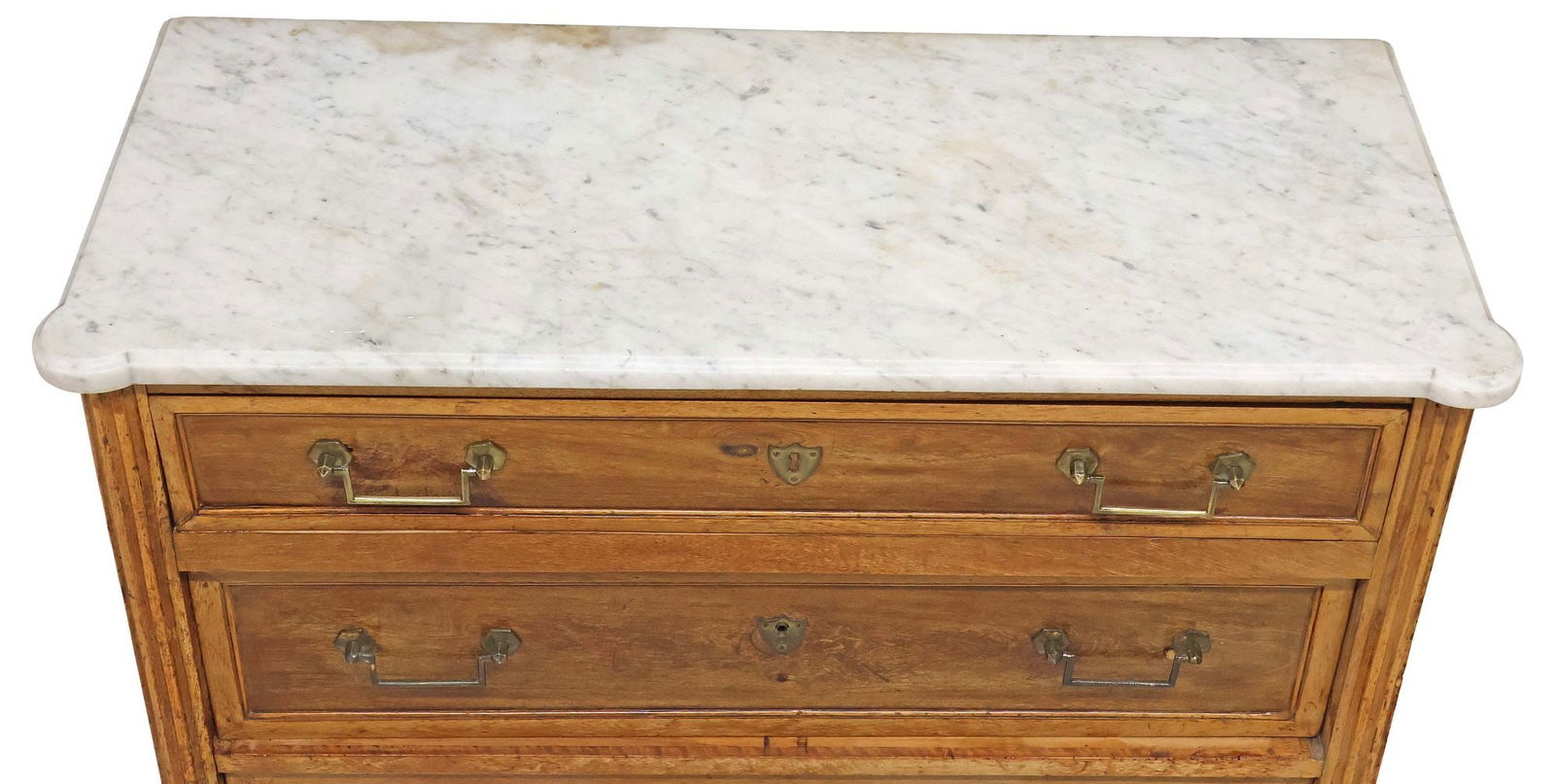 FRENCH LOUIS XVI STYLE MARBLE-TOP 3-DRAWER COMMODE - 3