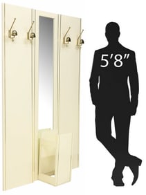 ITALIAN MODERN BRASS-INLAID PAINTED & MIRRORED HALL TREE