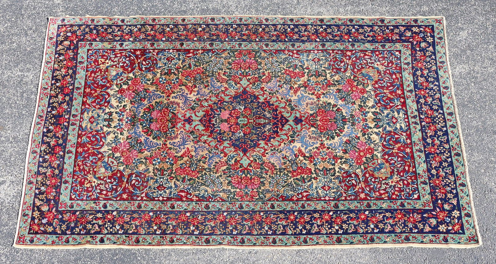 ESTATE HAND-TIED RUG, 7'3" X 4'7": Estate hand-tied rug, approx 7'3"l, 4'7"w **Please Note: All of the rugs offered in this auction would likely benefit from a professional cleaning. Estate rugs may show some wear and imperfections.
