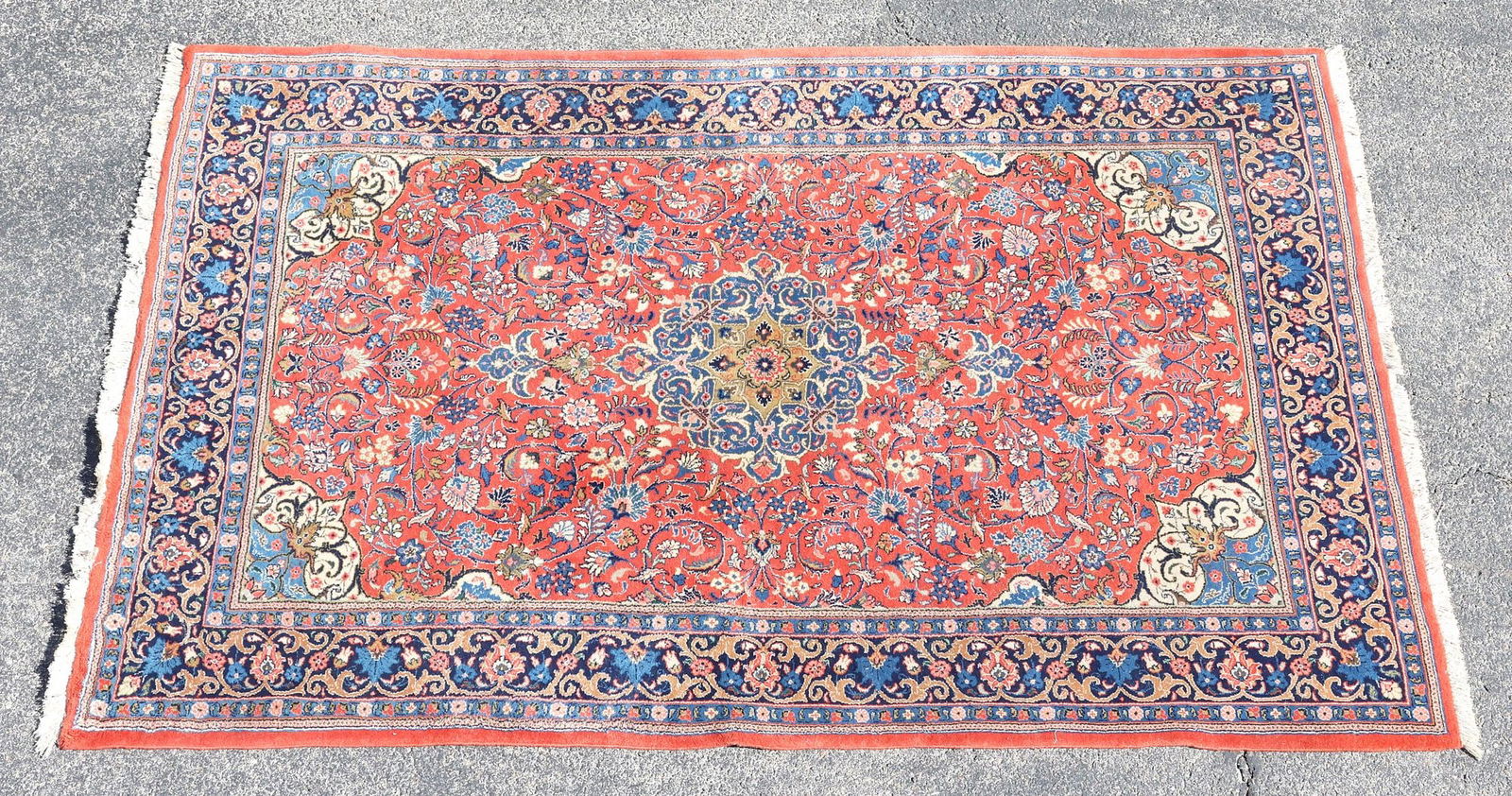 ESTATE HAND-TIED PERSIAN SAROUK RUG, 7'3" X 5'9" (1 of 4)