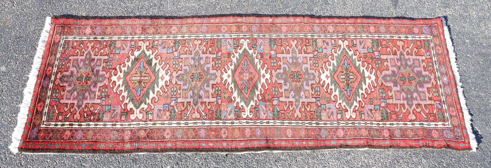 ESTATE HAND-TIED PERSIAN GHARAJEH RUNNER, 6'1" X 2'3" (1 of 3)