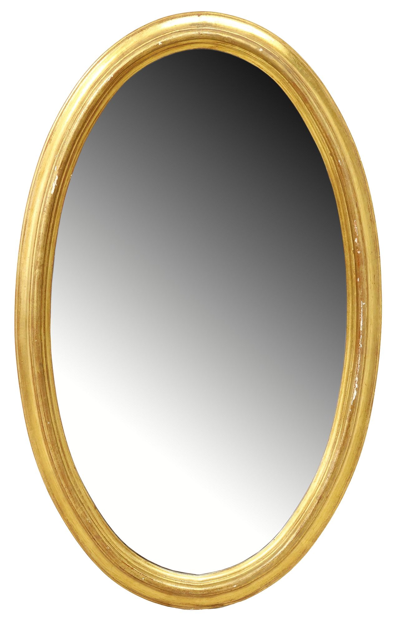 OVAL GILTWOOD BEVELED WALL MIRROR (1 of 3)