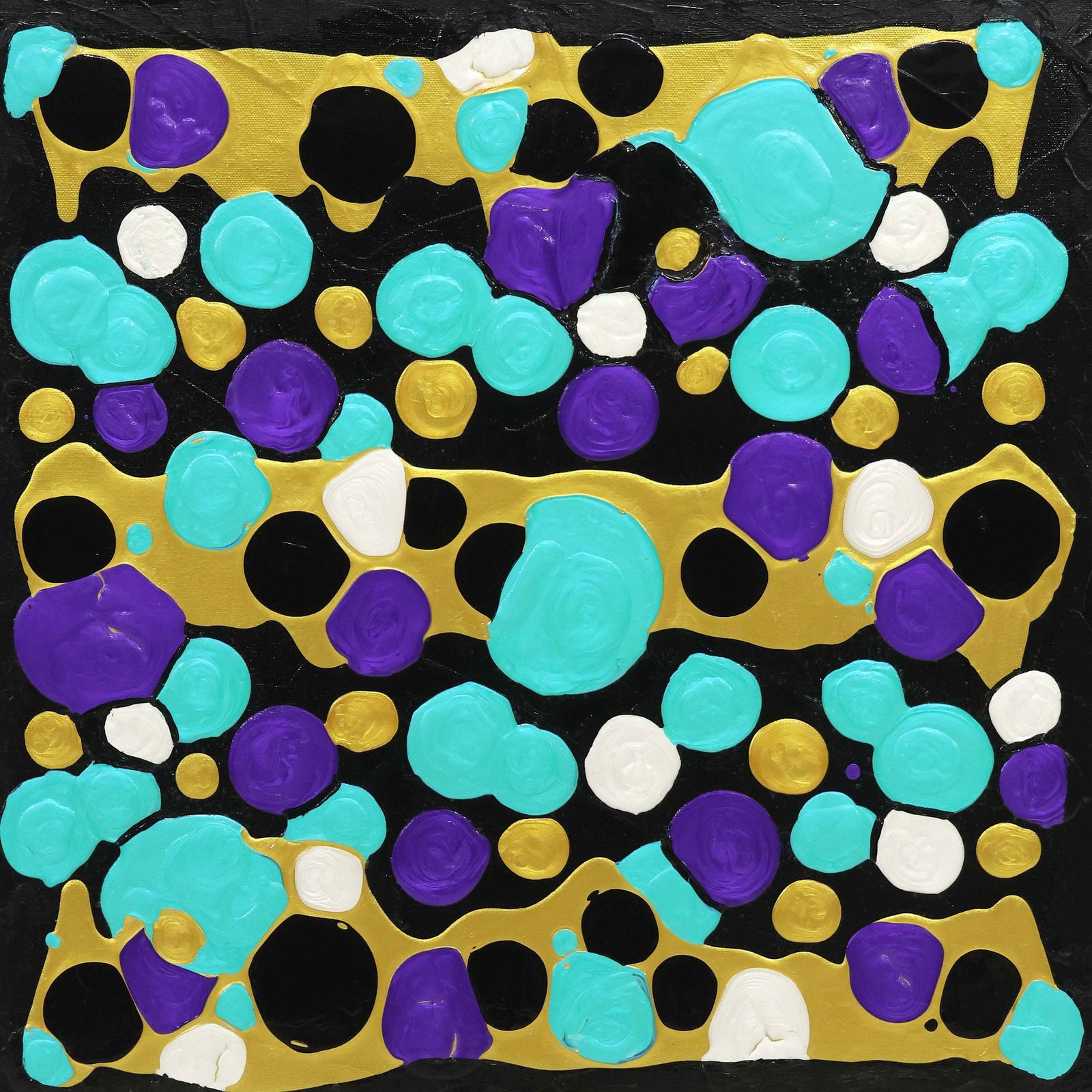 PETRONELLA GREER (B. 1945) PAINTING, 'UNSPOKEN PATTERNS': Gallery-wrapped acrylic on canvas painting, "Unspoken Patterns," signed verso Petronella Greer (Texas, b.1945), titled on back stretcher, accompanied by certificate of authenticity issued by the