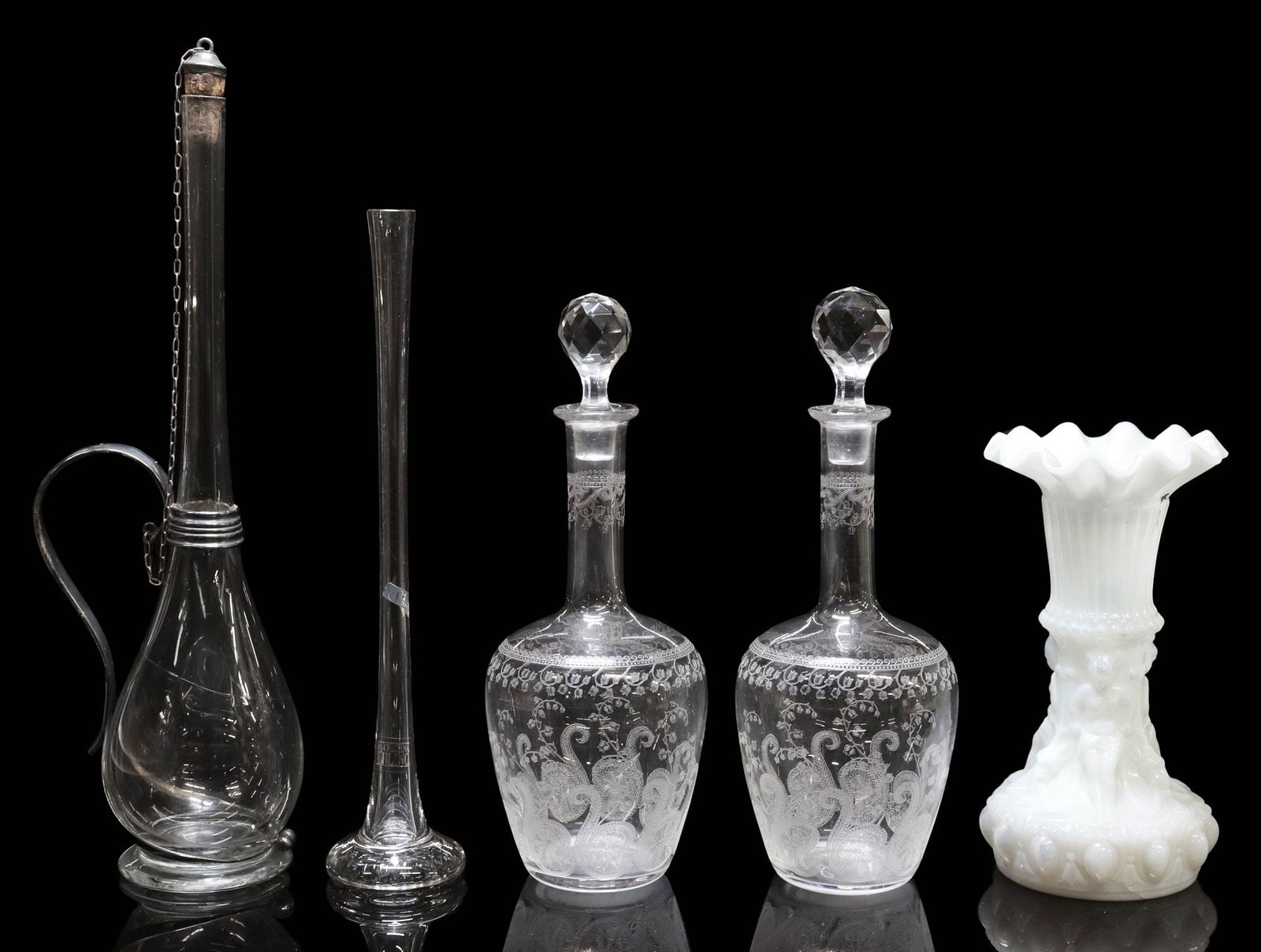 (5)COLLECTION OF CONTINENTAL CABINET ITEMS, VASES, & BARWARE (1 of 6)