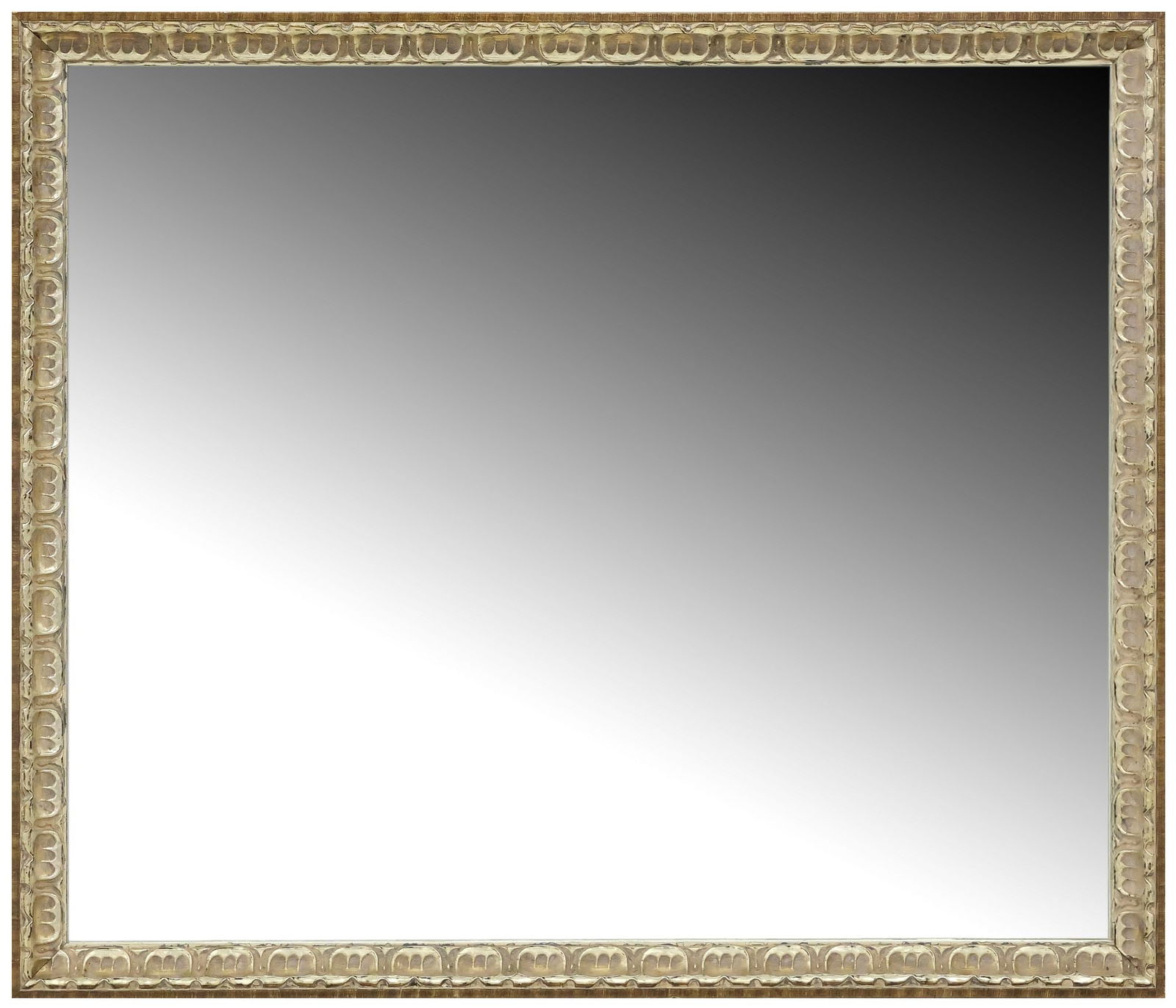 CONTEMPORARY SILVER-PAINTED RECTANGULAR WALL MIRROR (1 of 3)