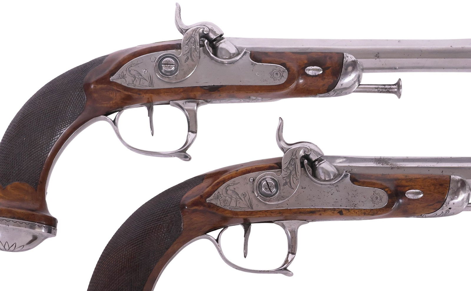 CASED MATCHED PAIR PERCUSSION PISTOLS, MID 19TH CENTURY - 2