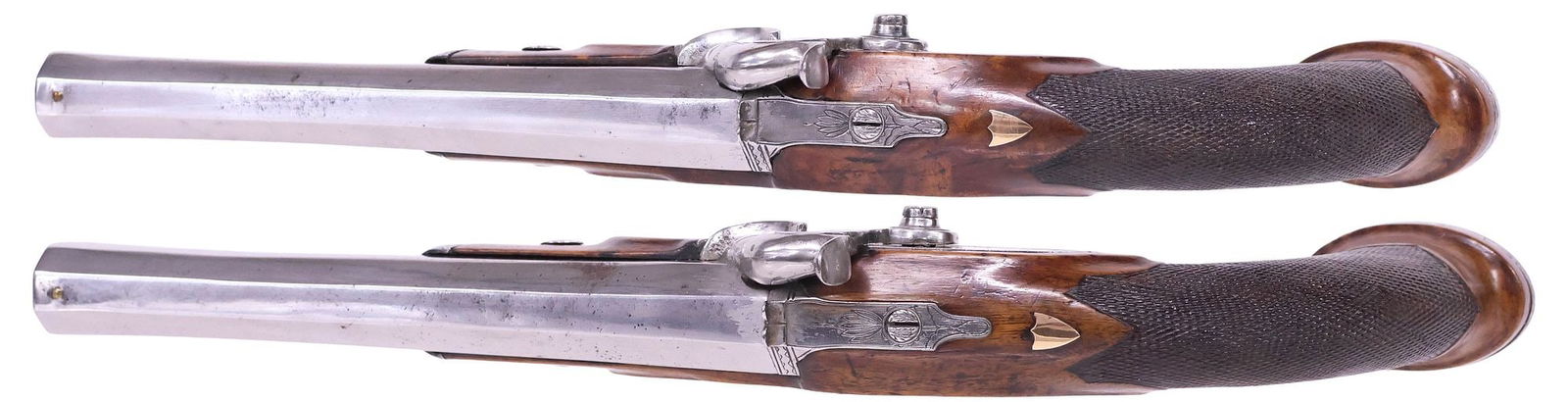 CASED MATCHED PAIR PERCUSSION PISTOLS, MID 19TH CENTURY - 5