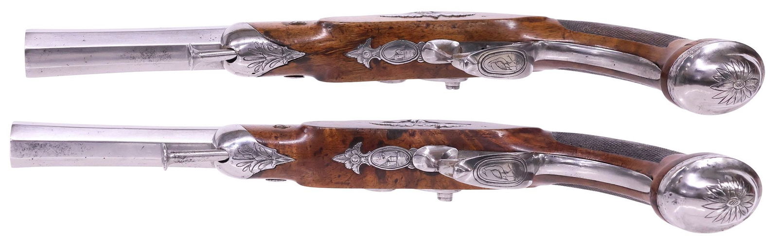 CASED MATCHED PAIR PERCUSSION PISTOLS, MID 19TH CENTURY - 6