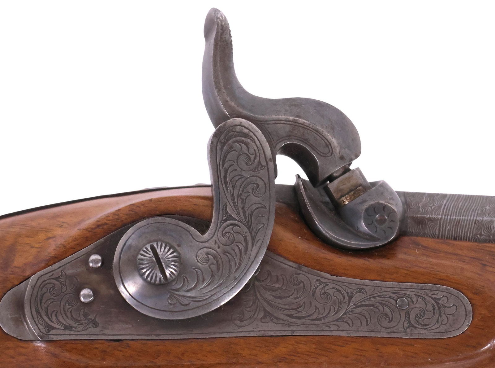 MATCHED PAIR BELGIUM PERCUSSION PISTOLS, 19TH C. - 6