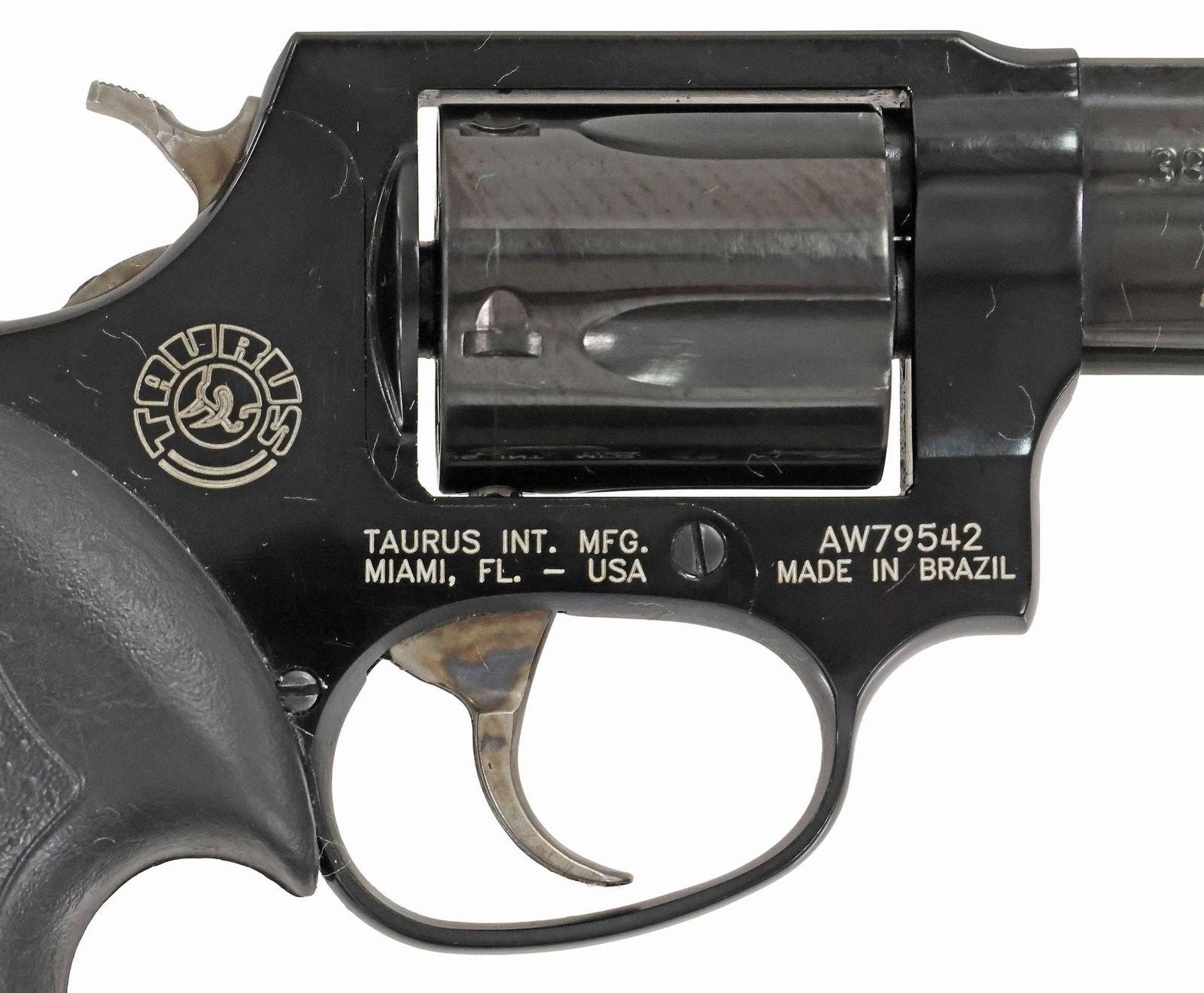 TAURUS ULTRA-LITE .38SPL REVOLVER: Taurus m856 Ultra-Lite Revolver, double action, 38 Special caliber, 2" barrel, ramp front sight, grooved top strap rear sight, swingout five round fluted cylinder, rubberized logo grips, finish with l