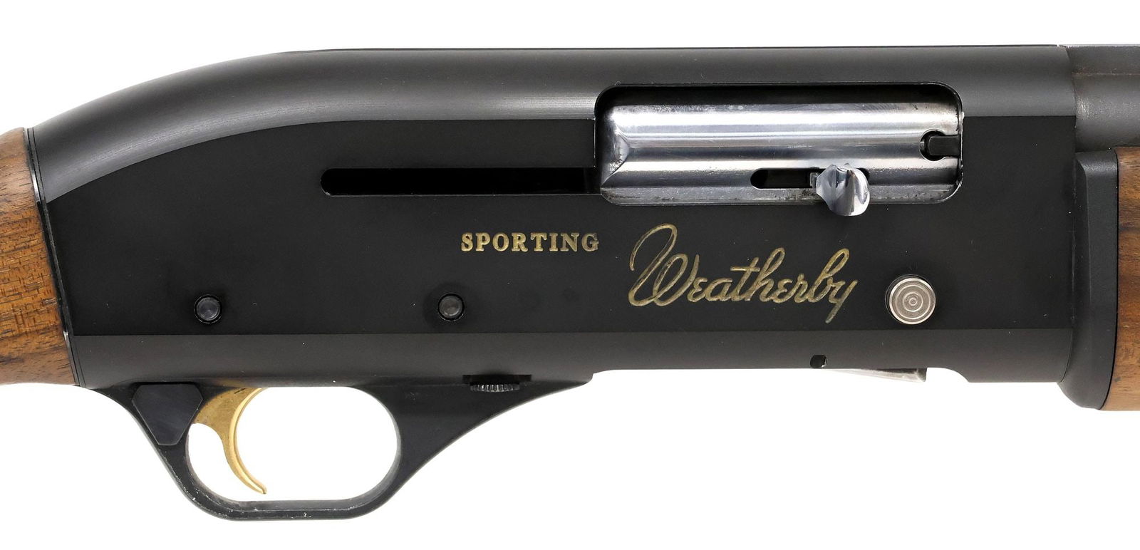 WEATHERBY SEMI-AUTO 12 GAUGE SHOTGUN, LIKE NEW: Weatherby Sporting SAS Semi-Automatic Shotgun, auto-load, 12 gauge, 28" vent rib ported barrel including installed skeet/cylinder choke, bead front sight, 2.75" and 3" shells, gilt trigger, walnut