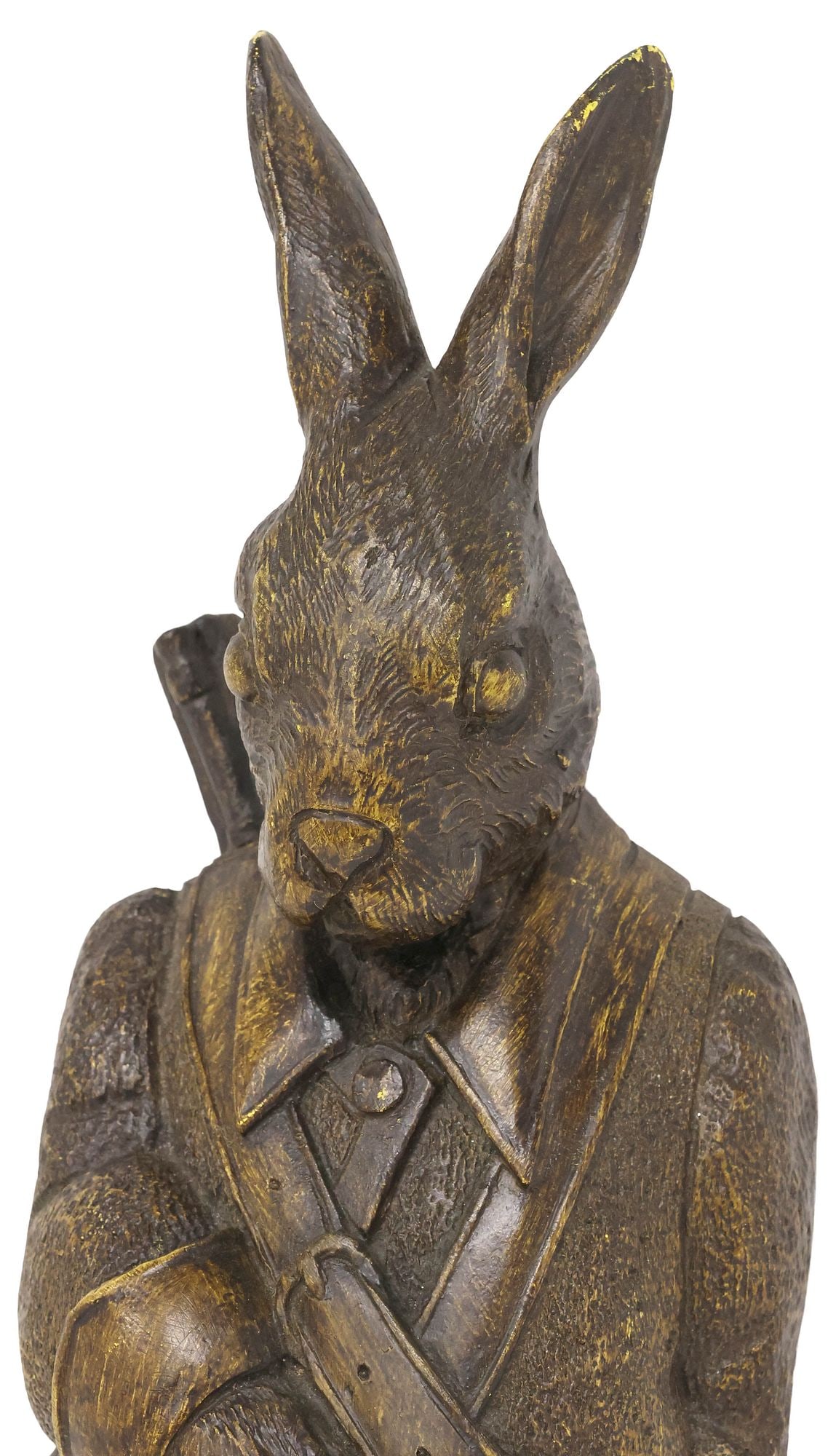 BLACK FOREST STYLE CAST RABBIT-FORM WALL-MOUNT COAT HOOK - 3