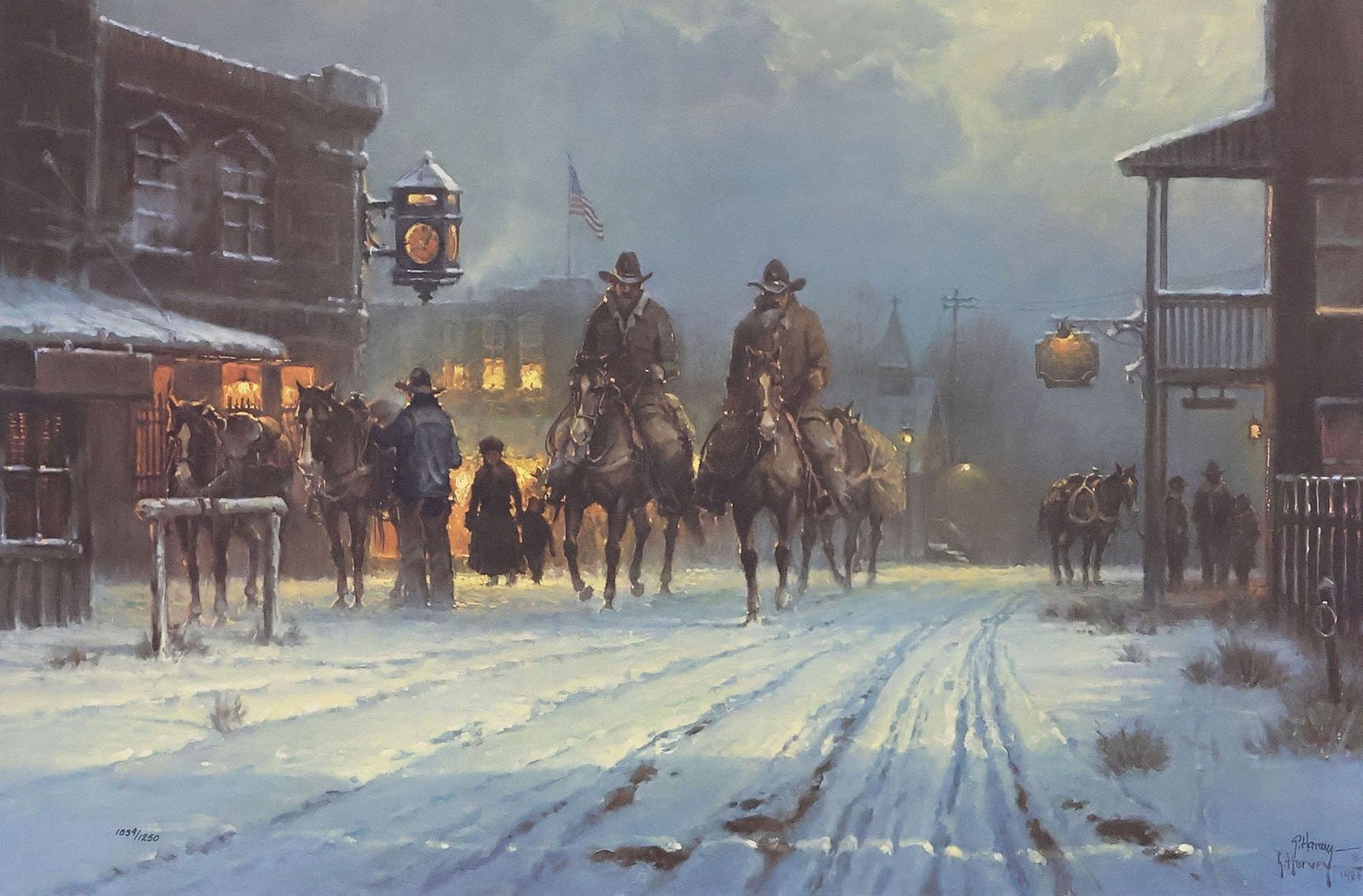 SIGNED G. HARVEY (D.2017) LIMITED-EDITION PRINT, 'INDEPENDENT TEXANS' (1 of 5)