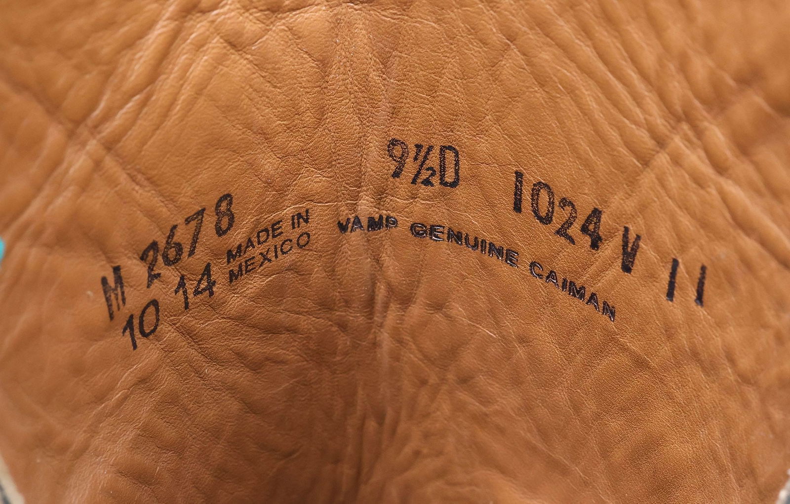 (PAIR) MEN'S LUCCHESE ROWDY CAIMAN STITCHED LEATHER COWBOY BOOTS - 5